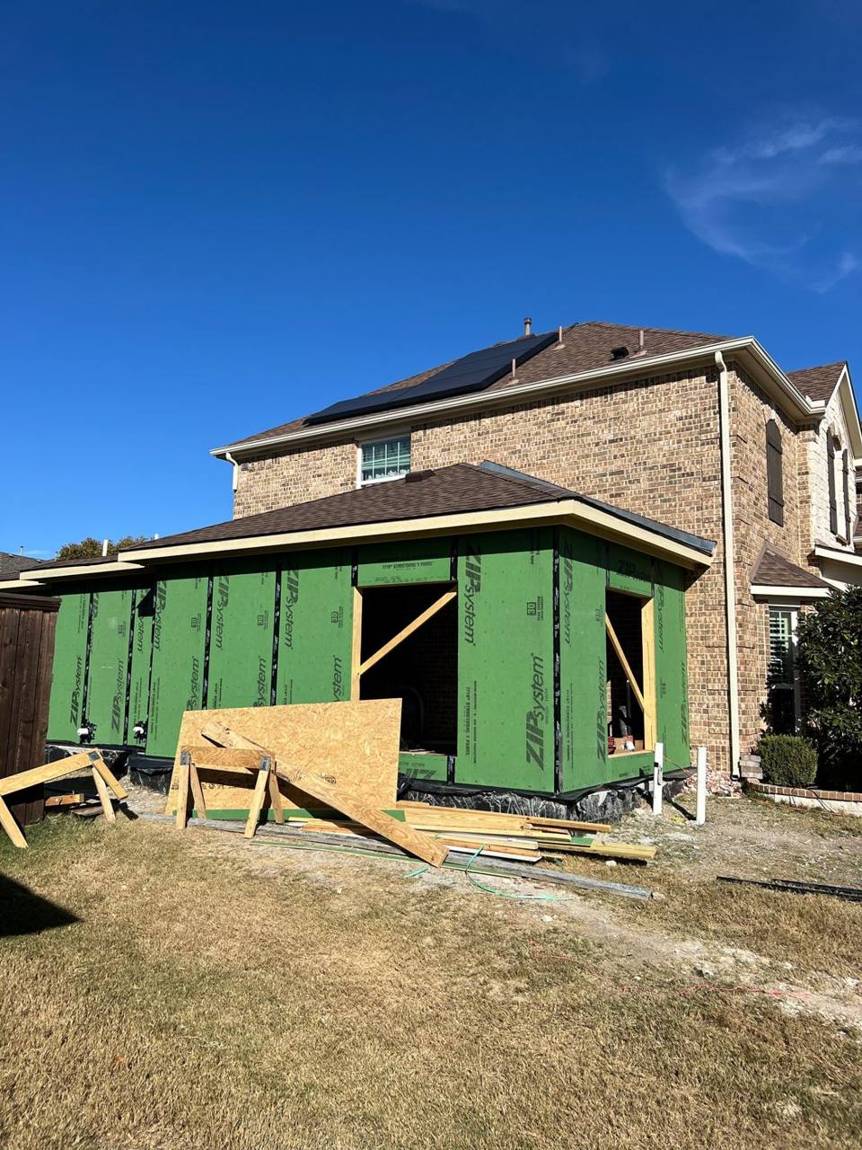 Shingles installed to match the main house
