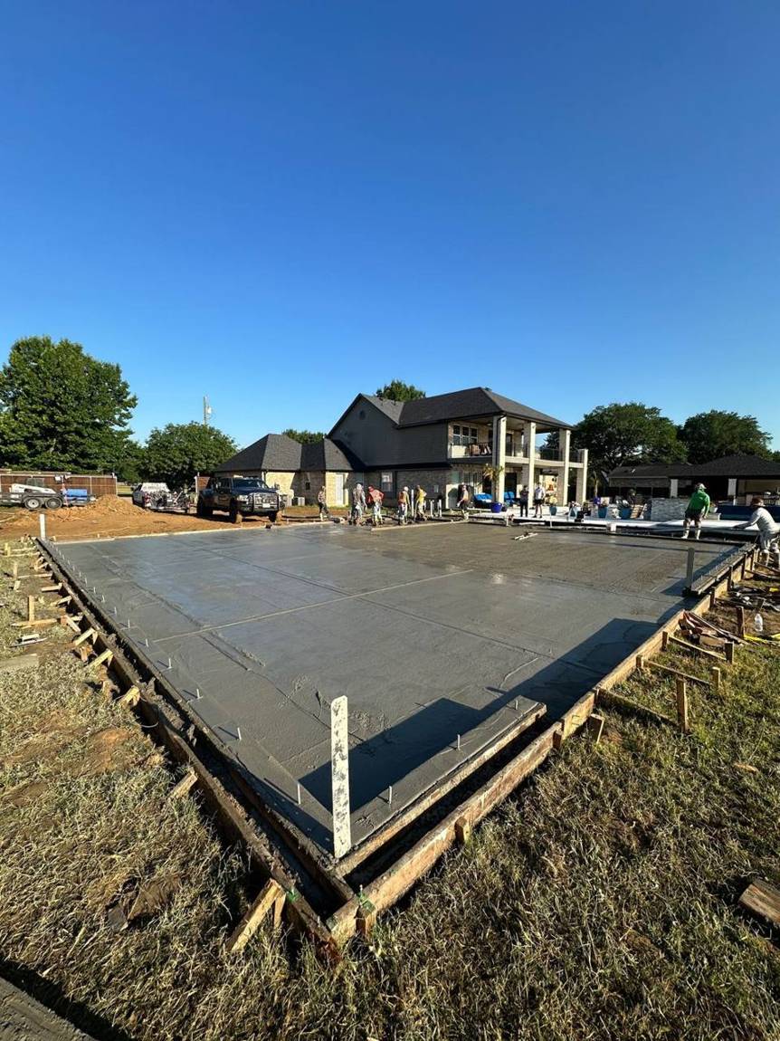 Freshly finished slab with control joints